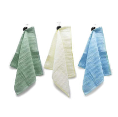 Mush 100% Bamboo Face Towel 500 Gsm | Ultra Soft, Absorbent, & Quick Dry Towel For Facewash, Gym, Travel, Spa, Beauty Salon | Pack Of 3 (Olive, Cream & Sky Blue)
