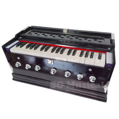 Musical Instrument Harmonium - 7 Stoppers, 3.25 Octave, 39 Smooth Conditioned Keys, Double Bellow, Two Reeds (Base- Male) | Compact & Portable Design