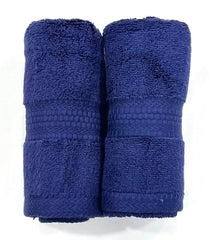 Bombay Dyeing Ultrx Zero Twist Plain Cotton Hand Towel 400 Gsm (Navy Blue)- 2 Piece