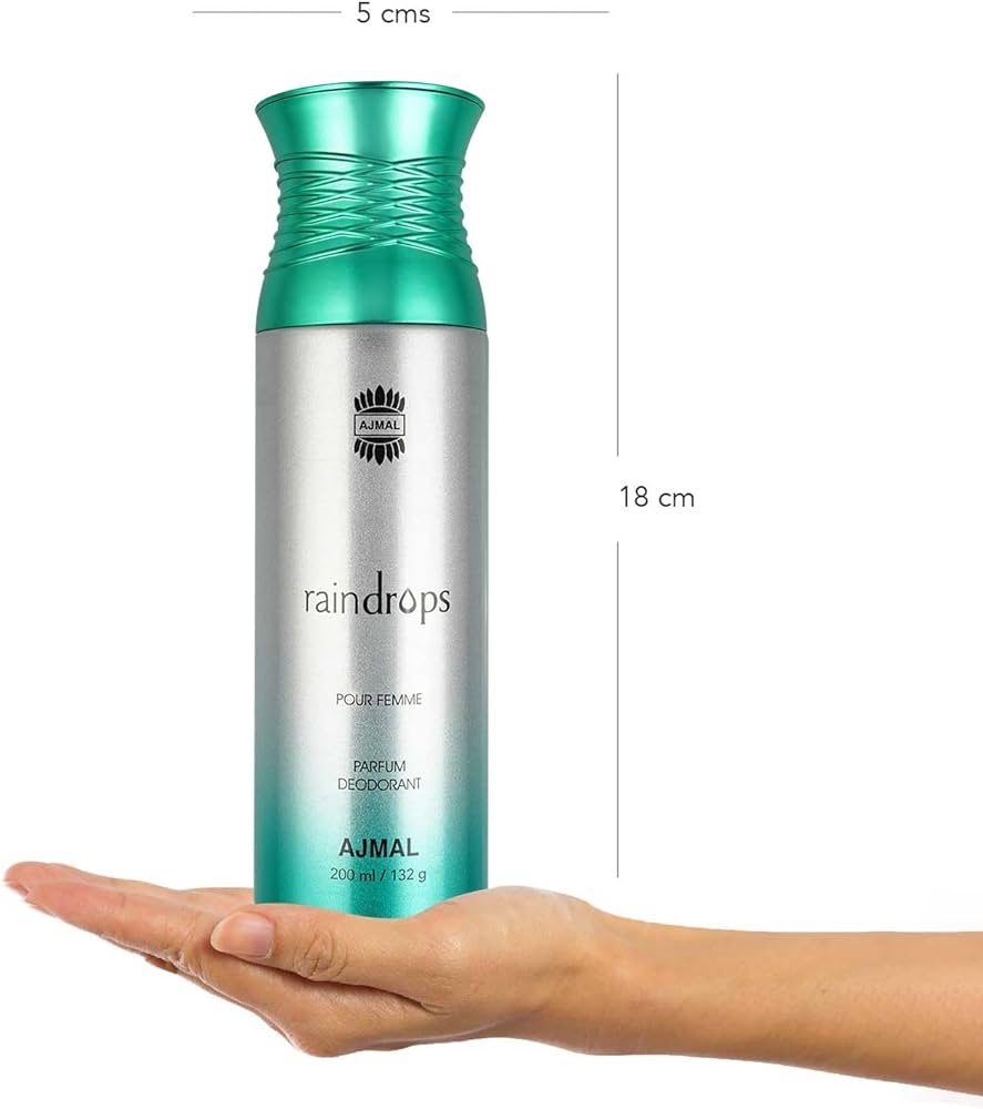 Ajmal Raindrops & Raindrops Deodorant 200ml 6.7 Fl.oz. Each X2 &  Aretha Eau De Parfum 50ml 1.6 Fl.oz. | Gift For Women Combo Of 3 Ajmal Raindrops & Raindrops Deodorant 200ml 6.7 Fl.oz. Each X2 &  Aretha Eau De Parfum 50ml 1.6 Fl.oz. | Gift For Women Combo Of 3