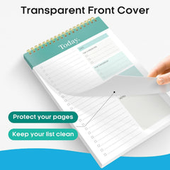 A5 To Do List Notepad - Daily Planner Undated 50 Sheets/100 Pages Tear Off (Green) Pack Of 1