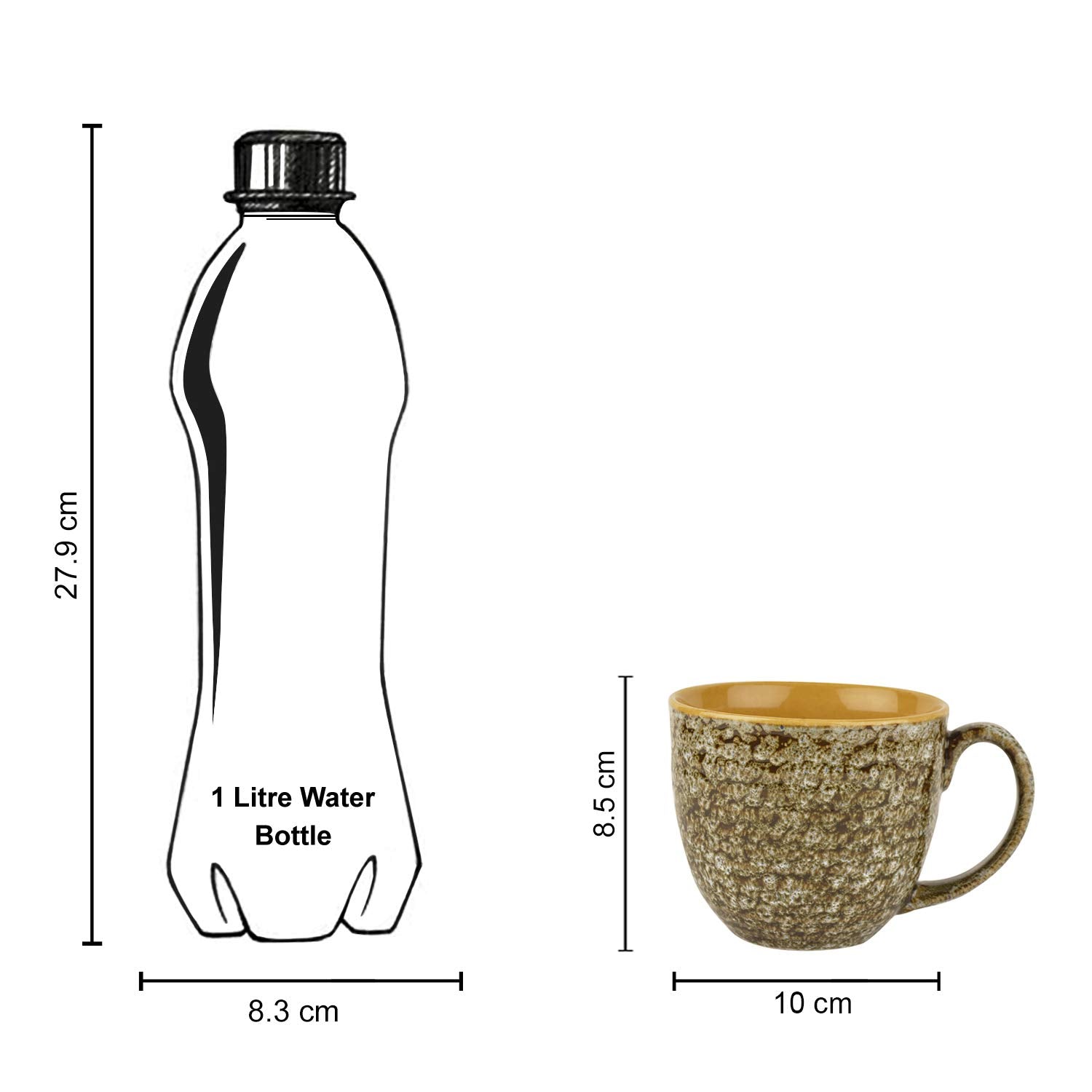 Hand Glazed Ceramic Soup Cups With Handle Set Of 6 - 300ml Each, Sage & Yellow | Maggi Bowls - Cereal Bowls Hand Glazed Ceramic Soup Cups With Handle Set Of 6 - 300ml Each, Sage & Yellow | Maggi Bowls - Cereal Bowls