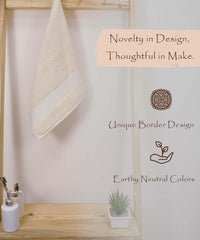 Rangoli Soft Absorbent Durable Towels Earthly Egyption Cotton Plush Oversized Small Size Bath Towel 400 Gsm (Cream)