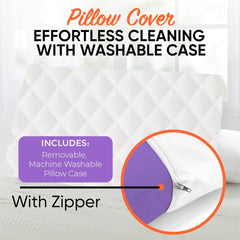 Premium Ventilated Memory Foam Cooling Pillow With Neck, Model - Lavender | For Head, Shoulder & Back Support - Relaxing For Side, Back, Stomach Sleepers, Bed Pillow - Pack Of 2
