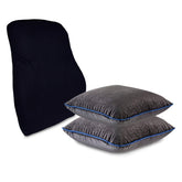 Memory Foam Pillow, Neck Rest & Lumber Back Support, Travel Pillow, Black | Travel Pillow For Sleeping, Portable, Hypoallergenic, Eco Friendly | Alleviates Lower Back Pain Pillow, Combo Set