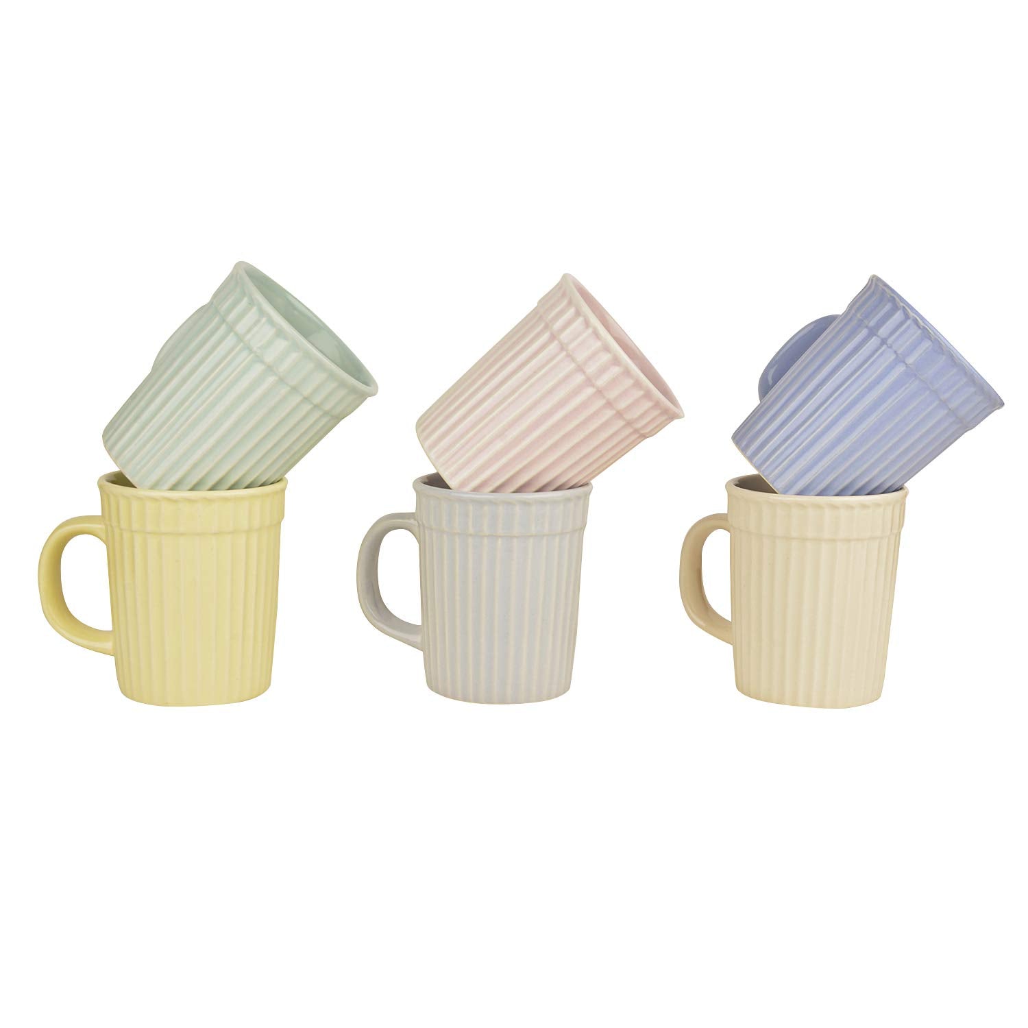 Ceramic Coffee Mugs Set Of 6 - 300ml Each, Multicolor | Milk Mugs - Chai Cups - Tea Cups & Mugs Ceramic Coffee Mugs Set Of 6 - 300ml Each, Multicolor | Milk Mugs - Chai Cups - Tea Cups & Mugs