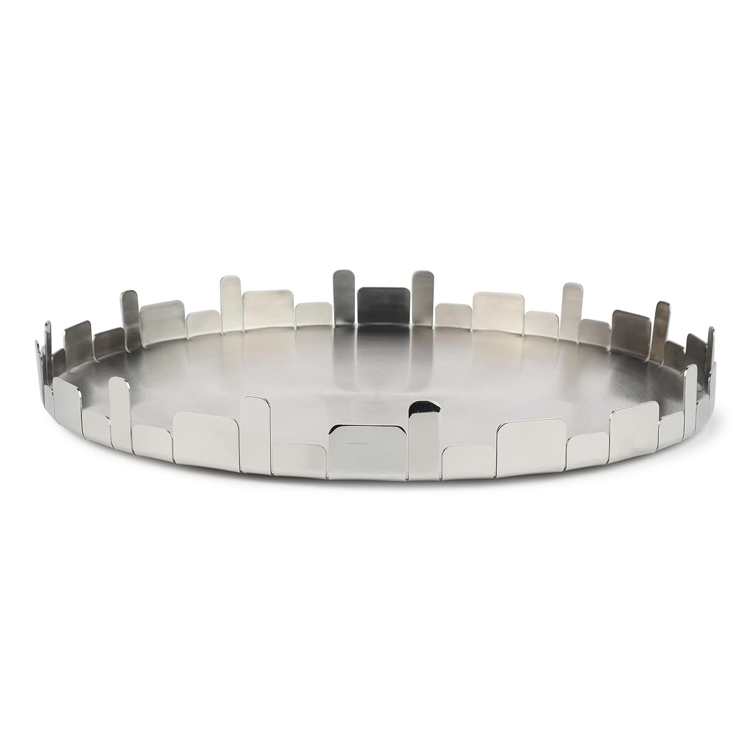 Designer Chrome Stainless Steel Round Tray - Urban Horizon Series | Multipurpose Centre Serving Platter - Premium Serve Ware, Dinnerware & Tableware Designer Chrome Stainless Steel Round Tray - Urban Horizon Series | Multipurpose Centre Serving Platter - Premium Serve Ware, Dinnerware & Tableware