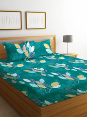 Pure Microfiber Double Bedsheet With 2 King Size Pillow Covers | 90 X 90 Inches, Dark Green | Cotton Breathable Super Soft Wrinkle Free Bedsheet
