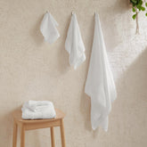 Livspace 100% Cotton 2 Bath, 2 Hand & 2 Face Towel 1300 Gsm | Solid Dyed Super Soft Absorbent & Quick-Dry For Gym & Home Paleto Collection Towel (Optical White)- Set Of 6