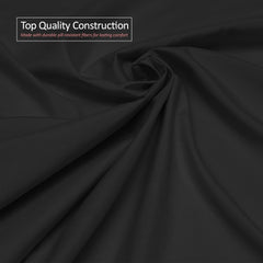 Premium Solid Plain Single Bedsheet With 1 Pillow Cover | Size 60 X 90 Inches, Black | 300 Thread Count Microfiber For Single Bedsheet