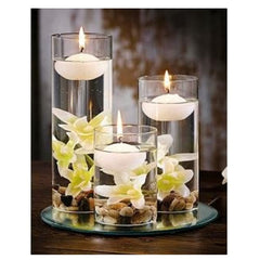 BULK BUY FLOATING WHITE CANDLES SET OF 20 | BURNING TIME 9 HOUR | EVENT CANDLES