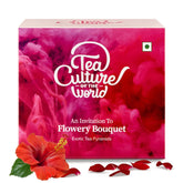 Tea Culture Of The World Flowery Bouquet Tea - 16 Tea Bags | Calming Hibiscus & Fragrant Rose - Made With 100% Whole Leaf & Natural Flavors, Brew Hot Or Cold - Low Caffeine