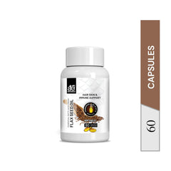 Ae Naturals Flaxseed Oil Capsules With Omega - 3 6 9 & Vitamin D3, Healthy Skin, Heart & Immunity Booster | 60 Capsules 100gm 0.2lbs