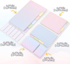 Stick Notes Pad With Bookmark Index For Planner Sticky Notes For School, Office Supplies - Pink
