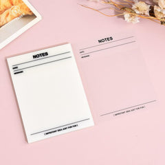 50 Sheets Transparent Sticky Notes, Clear Waterproof Self Adhesive Notebook Lined Sticky Notes