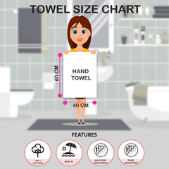 Sassoon Melrose 100% Cotton Hand Towel 800 Gsm | Highly Absorbent, Soft Material Perfect For Daily Use (Clay) -4 Piece