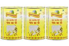 100% Pure Indian A2 Cow Ghee By Gavyamart | Rich In Healthy Fat Nutrients Desi Cow Ghee Perfect For Bones Health | 3 Litr (1 Litr * 3) 101.4 Ounce | Tin Pack