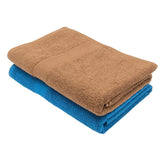 PatPug 100% Indian Ultra Soft Cotton 450 Gsm Bath Towel Large Bath Towel | Highly Absorbent Quick Drying Durable Towel For Men, Women & Kids (Ocean Blue & Coffee Brown)