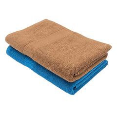 PatPug 100% Indian Ultra Soft Cotton 450 Gsm Bath Towel Large Bath Towel | Highly Absorbent Quick Drying Durable Towel For Men, Women & Kids (Ocean Blue & Coffee Brown)