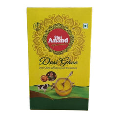 Natural Pure Cow Desi Ghee By Shri Anand | Natural & Healthy Gir Cow Cultured Desi Ghee Perfect For Use Puja | (1 Litre) 33.8 Ounce | Box Pack