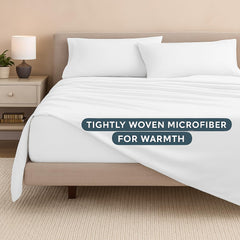 Plain Luxury King Size Bedsheet With 2 Pillow Cover - 102 X 108 Inches, White | Breathable, Wrinkle-Free & Soft For Ultimate Comfort