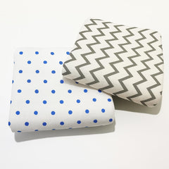 Organic Cotton Muslin Baby Bath Towel 200 Gsm | Cotton Cloth Premium Baby Washable Reusable, Absorbent, Extra Soft (Blue Dot & Grey Zig Zag)- Pack Of 2