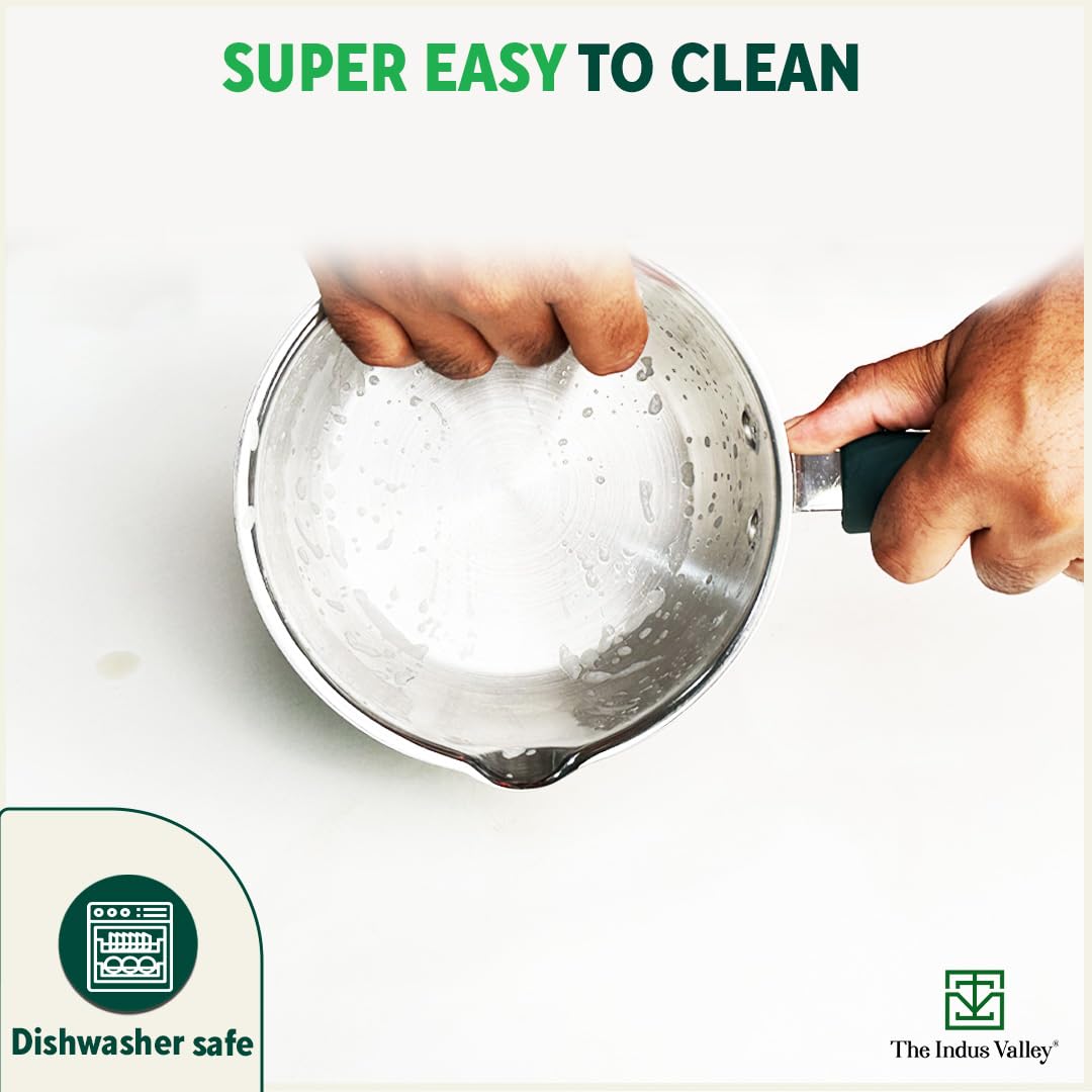 Stainless Steel Sauce Pan Or Milk Pan With Glass Lid - Very Small, 15.1cm, 5.9 Inch, 1 Liter, 0.8 Kg | Induction Friendly, 3-Layer Bottom, 100% Toxin-Free, Naturally Non-Stick, Long Lasting Stainless Steel Sauce Pan Or Milk Pan With Glass Lid - Very Small, 15.1cm, 5.9 Inch, 1 Liter, 0.8 Kg | Induction Friendly, 3-Layer Bottom, 100% Toxin-Free, Naturally Non-Stick, Long Lasting