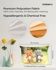 Kids Pillow Cushion With Super Soft Fabric, Animal & Cartoon Prints - 12x18 Inches | Dual Sided Design, Durable & Easy Care | Large & Versatile, Multi-Purpose, Made In India - Design 24