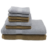 Patpug 100% Indian Cotton Plush Towel Set 2000 Gsm | Highly Absorbent, Fade Resistant, Quick Drying 2 Bath, 2 Hand & 4 Face Towel (Silver Grey & Sepia Brown) - 8 Piece