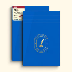 Flip Note A5 Notepad – Velvet Finish Cover, 80 Sheets Premium Smooth Paper (Blue) Pack Of 2