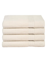 Ambra Linens Highly Absorbent Towels Set 500 Gsm | 100% Cotton Soft & Plush All Seasons Use Large, Everyday Use, Durable | 4 Pcs Hand Towel Set (Cream)