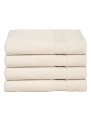 Ambra Linens Highly Absorbent Towels Set 500 Gsm | 100% Cotton Soft & Plush All Seasons Use Large, Everyday Use, Durable | 4 Pcs Hand Towel Set (Cream)
