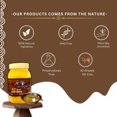 Pure Organic A2 Desi Cow Ghee By Shree Kalpadruma | Pure Cow Ghee For Better Digestion & Immunity Good For Taste | (500ml) 16.9 | Jar Pack