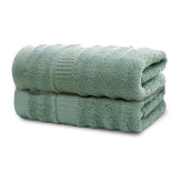 Mush Bamboo Bath Towel 550gsm | Bath Towel For Men & Women Skin Friendly Fabric | Micro Fibre Bath Towel Large Size (Green) - Set Of 2
