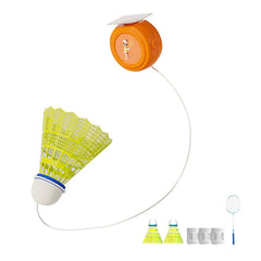 UJEAVETTE Badminton Solo Trainer Portable Professional with Shuttlecock for Games Home Adult | Yellow , Pack Of 3