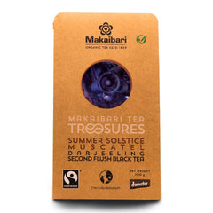 Makaibari Tea Treasures Summer Solstice Muscatel Darjeeling Black Tea - 100gm, 3.5 Ounce | Second Flush Whole Leaf Black Tea - USDA Certified Premium Black Tea | Low Caffeine
