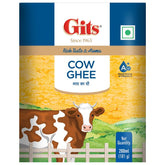 Natural Premium Desi Cow Ghee By Gits | Good Source Of Vitamin A, Delicious Healthy & Nutritious Pure Cow Ghee Perfect For Digestion | (200ml) 6.7 Ounce | Tin Pack