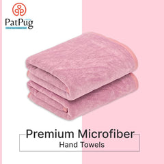 Patpug Ultra Soft Microfiber Hand Towel 400 | Comfortable, Fade Resistant, Highly Absorbent, Quick Drying Towel (Purple) - 2 Piece
