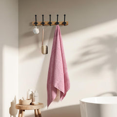 Haus & Kinder Harmony Combed Bath Towel 500 Gsm | Cotton Towel For Men, Women | Towels For Gym, Spa | Pink & Taupe (Pack Of 2)
