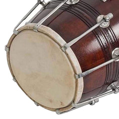 Wooden Musical Instrument Dholak Drum Nuts & Bolt With Full Kit - Brown | Perfectly Symmetric Round Dholak - Dholak For Festival, Wedding, Satsang | Very Easy To Tune