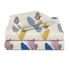 100% Cotton Double Bedsheet Set With 2 Pillow Covers | 90 X 90 Inches, Cream - Lightweight & Breathable, Perfect For All Seasons