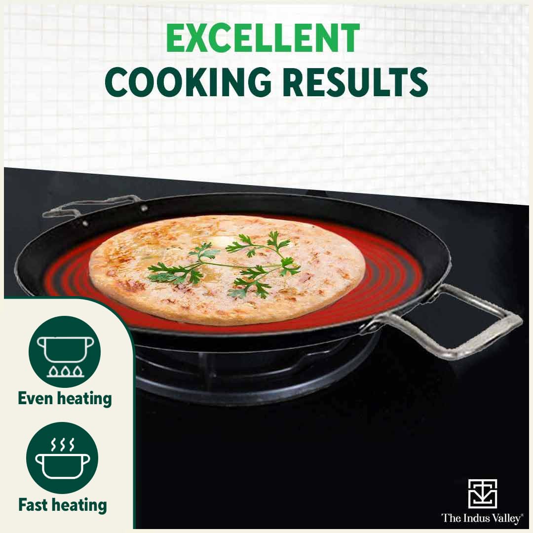 Pre-Seasoned Black Iron Cookware Set - Kadai 24.6 Cm, 2.7 Liters + Tawa 28.5 Cm | Kitchen Cooking Combo Pots & Pans Set Of 2 Pcs - Naturally Nonstick Pre-Seasoned Black Iron Cookware Set - Kadai 24.6 Cm, 2.7 Liters + Tawa 28.5 Cm | Kitchen Cooking Combo Pots & Pans Set Of 2 Pcs - Naturally Nonstick