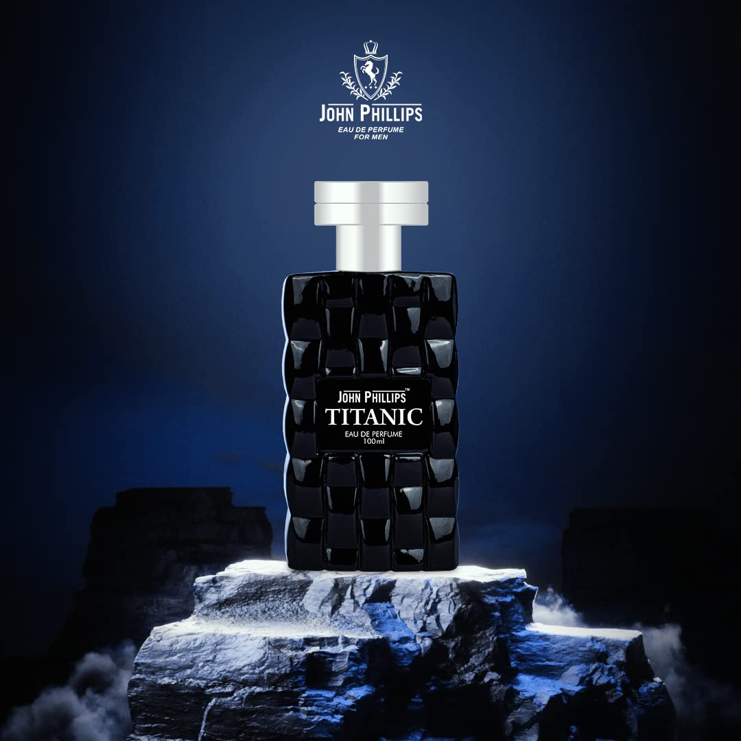 John Phillips Dark Code 100ml 3.4 Fl.oz. & Titanic Eau De Perfumes 60ml 2 Fl.oz. | Combo Of 2 | For Unisex John Phillips Dark Code 100ml 3.4 Fl.oz. & Titanic Eau De Perfumes 60ml 2 Fl.oz. | Combo Of 2 | For Unisex