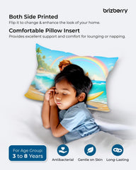 Kids Pillow Cushion With Super Soft Fabric Pillow - 12 X18 Inches | Animal & Cartoon Prints, Soft Pillow, Dual Sided Design | Multi-Purpose, Durable & Easy Care, Made In India - Design 9