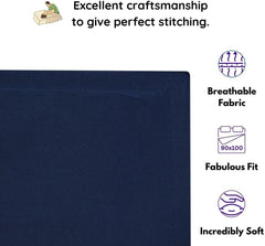 Bedsheet For Double Bed King Size Microfiber Bedsheet With 2 Pillow Covers - Size 100 X 90 Inch, Navy Blue | 144 TC Microfiber King Size Bedsheet