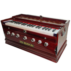 Musical Instrument Harmonium - 7 Stopper, 39 Keys, 3 1/4 Octave, Double Bellow, Two Reeds (Base- Male) | Compact & Portable Design
