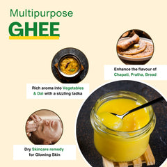 Premium A2 Cow Ghee By H2 Milk Farm | Highly & Nutritious Traditional Bilona Method Cow Ghee Perfect For Heart Health | 2 Litre (1 Litre * 2) 67.6 Ounce | Jar Pack