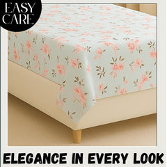 Bedsheet For Single Bed With 1 Pillow Cover - Size 90 X 60 Inches, Sky Blue | Soft Touch Cotton Fabric-Comfortable & Durable | Elegant Printed Bedding Set For Daily Use