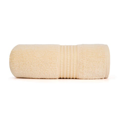 Micro Cotton Remy Basel Luxury Terry Cotton Bath Towel 550 Gsm | Super Comfortable 100% Long Staple Cotton Bath Towel (Butter Cream)