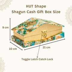 Decorative Shagun Cash Gift Box For Money Gaddi, Jewellery, Gifting Sagan Wedding Occasion, Colour - Multicolour, Set Of 1, Hut Shape, Style - Modern